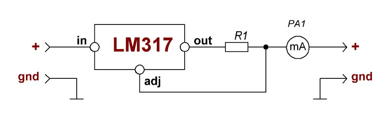 Стабилизатор тока на LM317