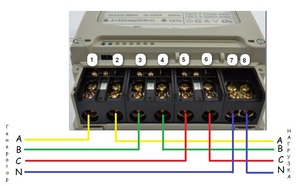 Монтажная схема подключения счетчика
