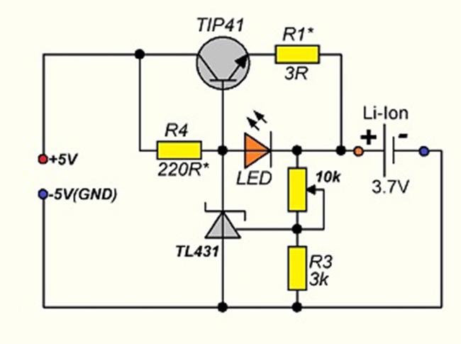 Схема самодельной зарядки для литиевых аккумуляторов