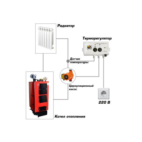 Схема подключения к циркуляционному насосу