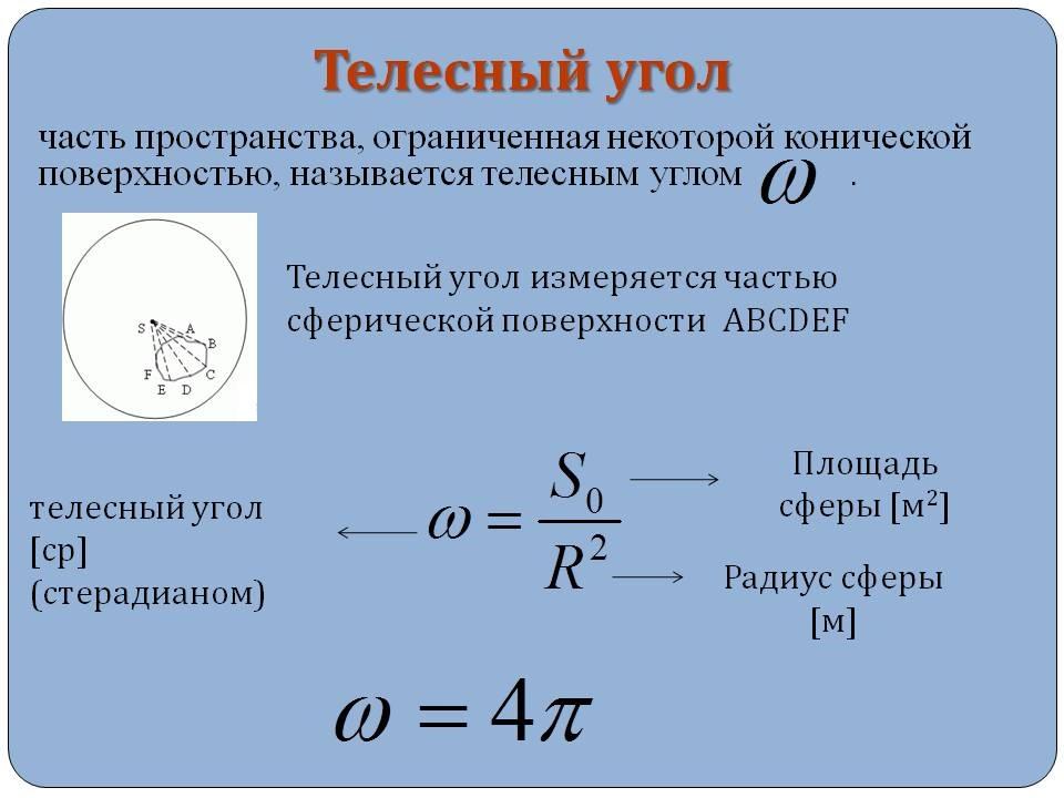 Телесный угол в 1 стерадиан