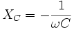 ~X_C = -\frac{1}{\omega C}