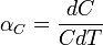 \alpha_C = \frac {dC}{C {dT}}