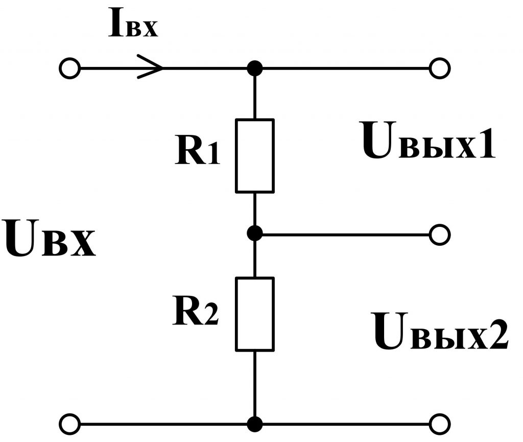 Схема делителя напряжения