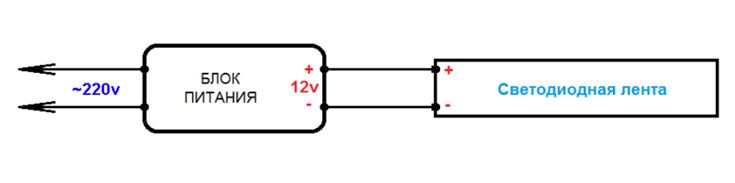 Типичная трансформаторная схема подключения на 12 В