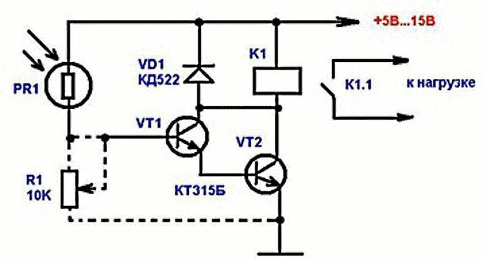 схема фотореле
