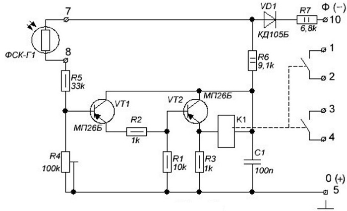 схема фотореле фр