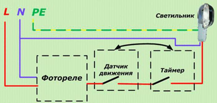 схема подключения фотореле