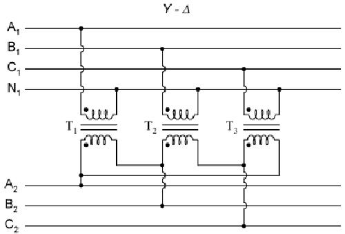 схема соединения трансформатора звезда-треугольник