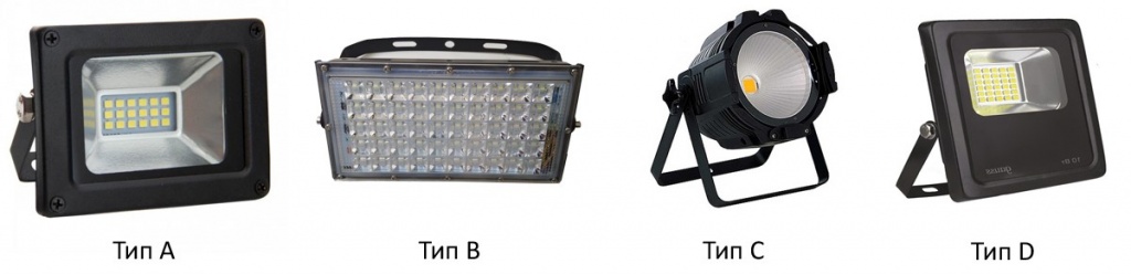 Типы светодиодных прожекторов