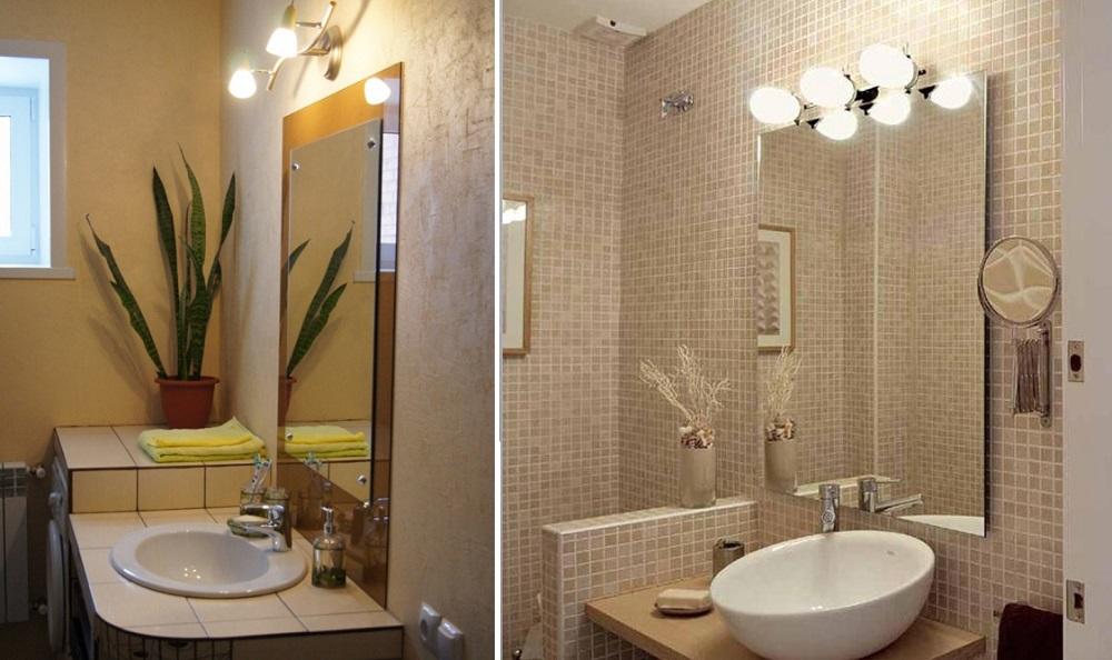 Светильники поворотного типа могут использоваться для акцентной подсветки зеркала или раковины в ванной комнате