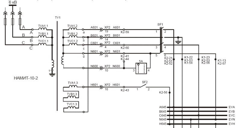 Трансформатор напряжения 10 кв схема