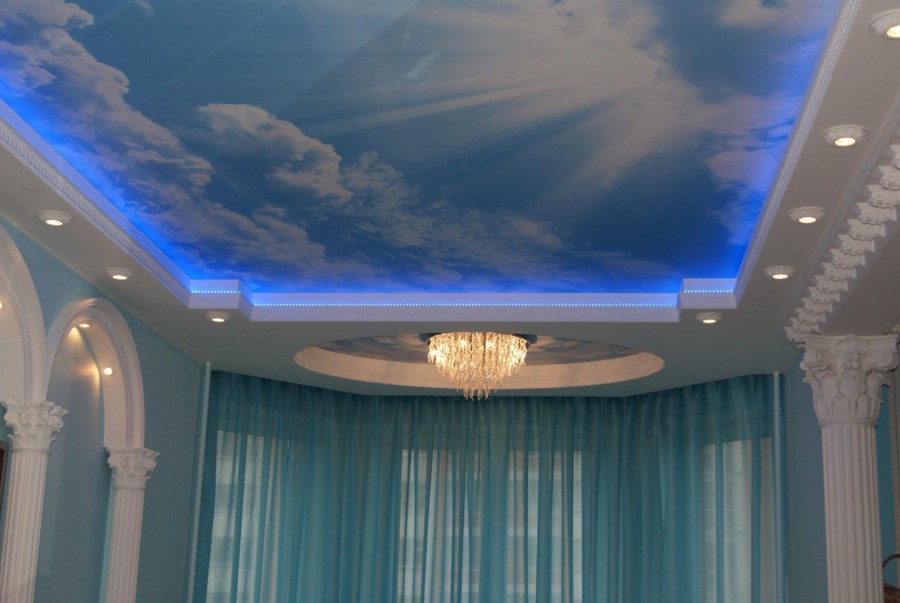 Дизайн потолка светодиодной лентой