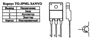 Корпус транзистора 2SD2581 и его обозначение на схеме