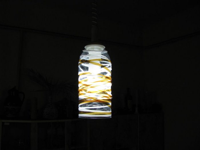 Как сделать абажур для лампы из пластиковой бутылки