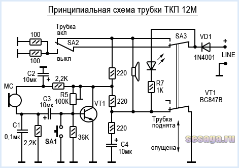 Принципиальная схема трубки ТКП 12М
