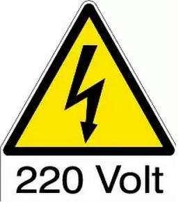 Знак осторожно 220В, напряжение 220 вольт
