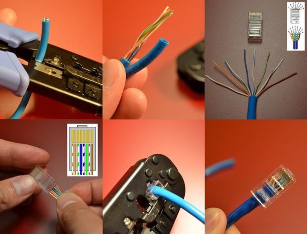 Распиновка кабеля витой пары RJ45 схемы подключения и правила обжимки