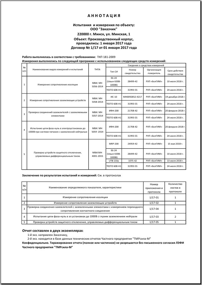 фото листа аннотации протокола ЭФИ