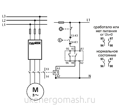 Схема подключения серии P, PF без токового трансформатора