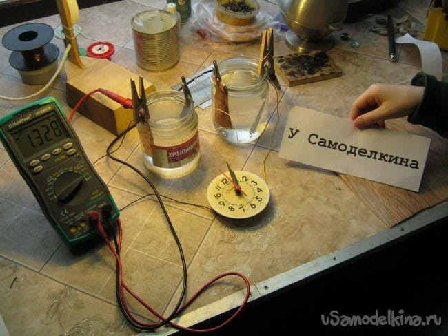 Изготовление лабораторной батареи гальванических элементов, вместе с ребёнком