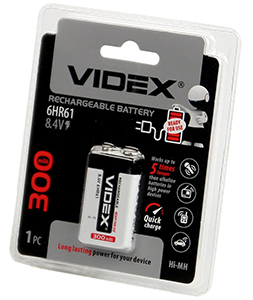 Videx 6HR61 300 mAh Ni-MH 1BL