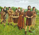 Artists impression of a Bronze Age funerial procession