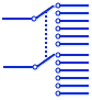 DPMT- double pole multi throw switch symbol