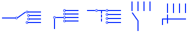 SP4T - single pole and 4 throws swicth symbol