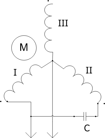 схема подключения двигателя на две обмотки