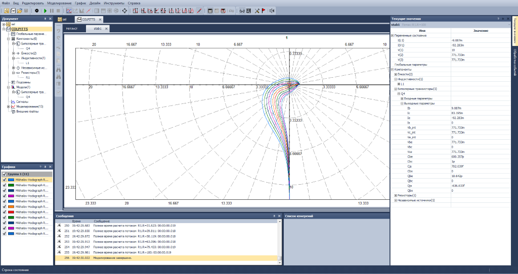 график моделирования электронных схем