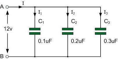 последовательное соединение конденсаторов формула